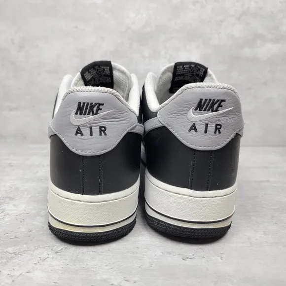 Nike Mens Size 12 Shoes Air Force 1 Swoosh Black Silver White Sneakers