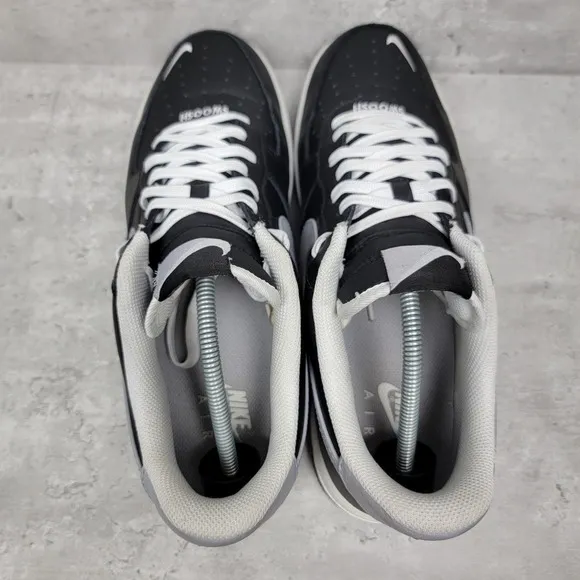 Nike Mens Size 12 Shoes Air Force 1 Swoosh Black Silver White Sneakers