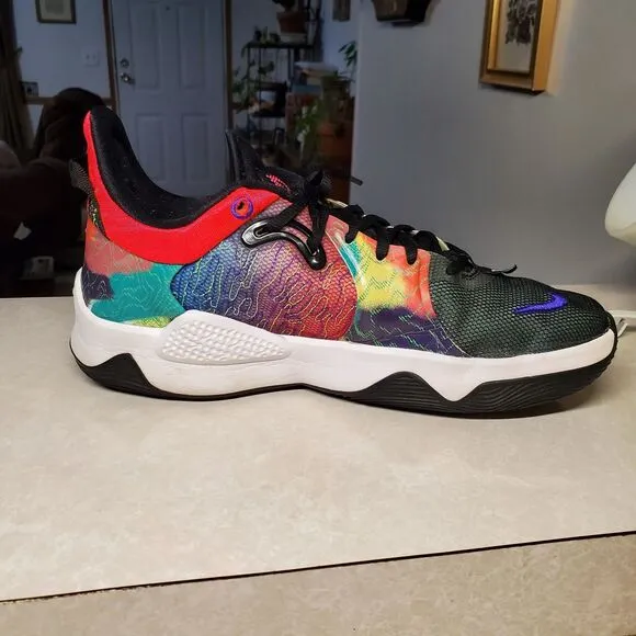 Nike PG 5 Paul George Basketball Sneakers Multi Color Mens size 8.5
