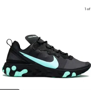 Nike React Element 55 Black Aurora Green Men's stylish running sneakers size 9.5