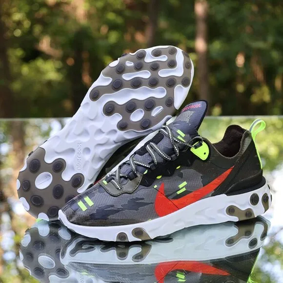 Nike React Element 87 Olive Bright Crimsom