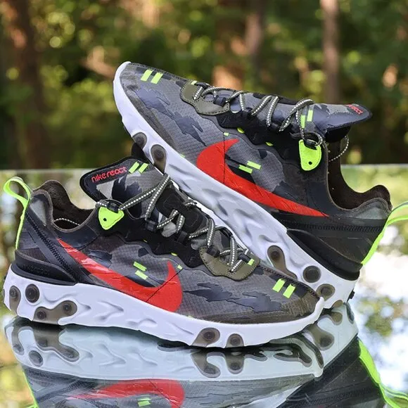 Nike React Element 87 Olive Bright Crimsom