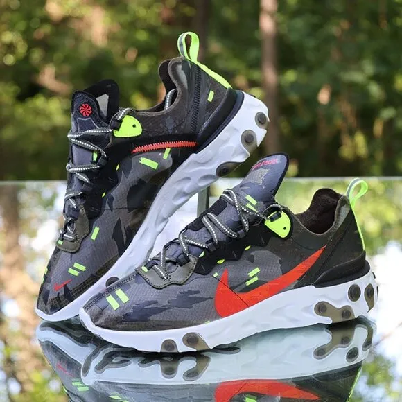 Nike React Element 87 Olive Bright Crimsom