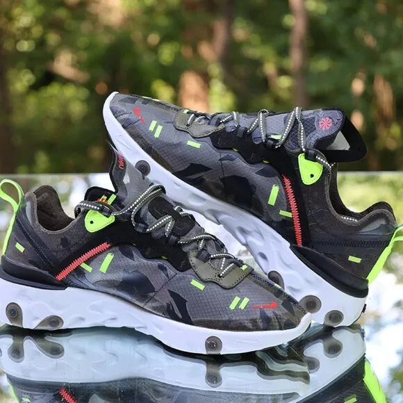 Nike React Element 87 Olive Bright Crimsom