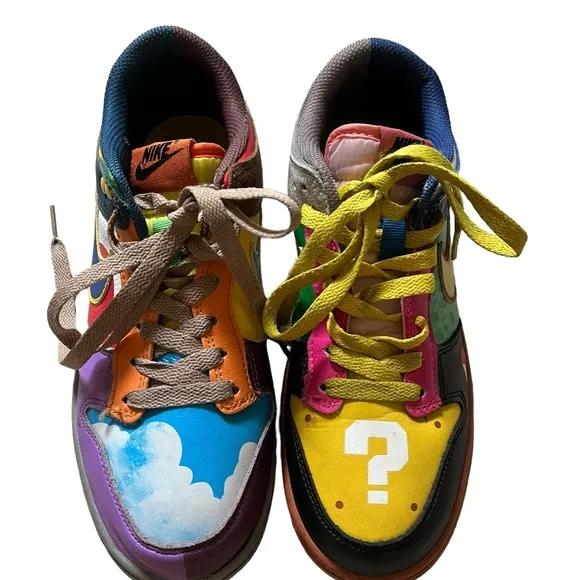 Nike SB Dunk Low Custom Men's 8 What the Super Mario‎ Sneakers Shoes No Box ✅