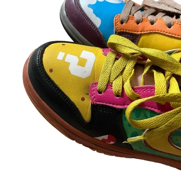 Nike SB Dunk Low Custom Men's 8 What the Super Mario‎ Sneakers Shoes No Box ✅