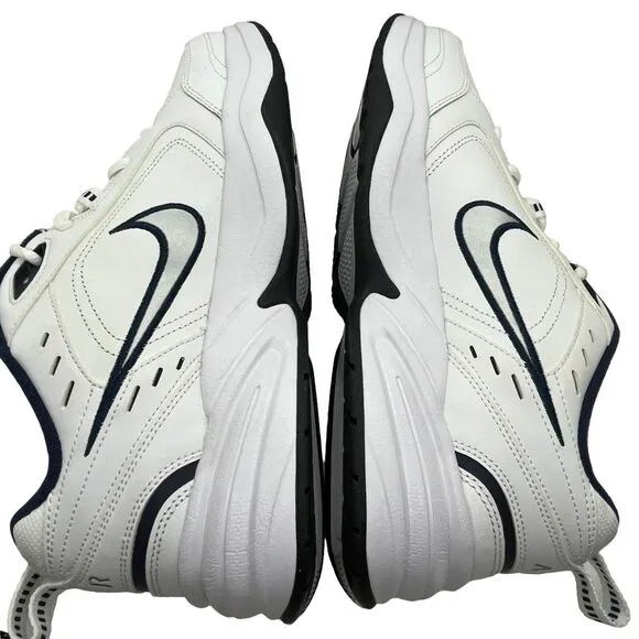 Nike Sneakers Air Monarch IV Mens Athletic Shoes Size 9 White Navy Silver NEW