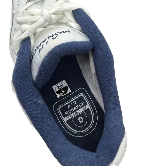 Nike Sneakers Air Monarch IV Mens Athletic Shoes Size 9 White Navy Silver NEW