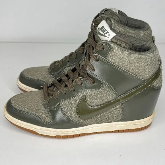 Nike Sneakers Womens Size 8 Dunky Sky Hi Shoes Booties Green Wedge