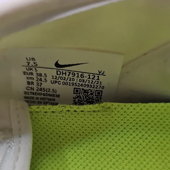 Nike White and Multicolor Athletic Shoes