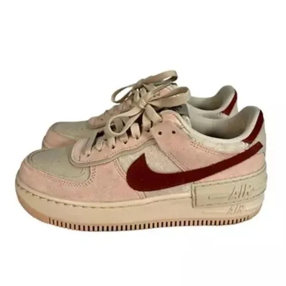 Nike Womens Air Force 1 Shadow Running Shoes Multicolor DZ4705-200 Leather 7M