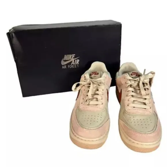 Nike Womens Air Force 1 Shadow Running Shoes Multicolor DZ4705-200 Leather 7M