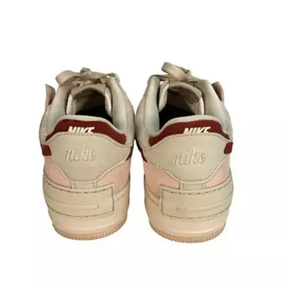 Nike Womens Air Force 1 Shadow Running Shoes Multicolor DZ4705-200 Leather 7M