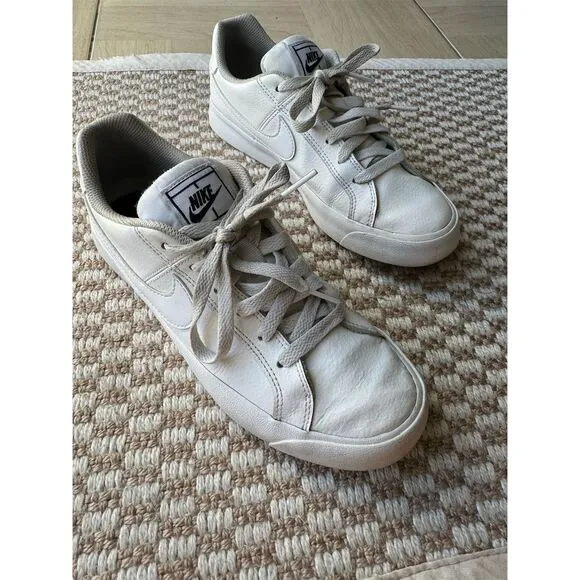 Nike Women's Court Royale White Leather Sneakers Casual Shoes 8