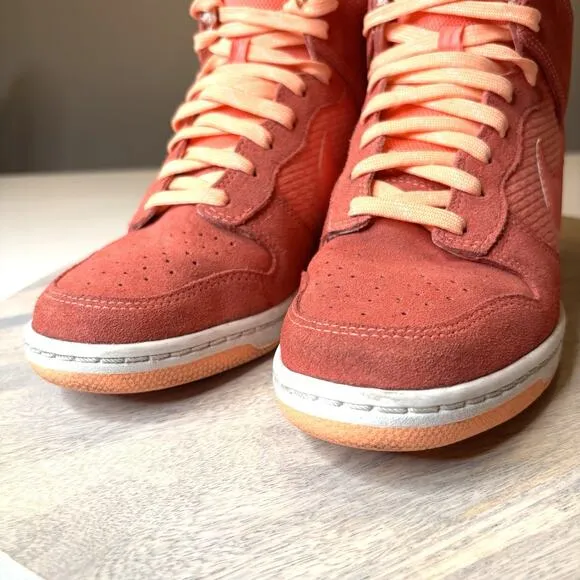 Nike Women’s Dunk Sky Hi Wedge Sneakers Lava Glow/Sunset 644877-602 US Size 8.5