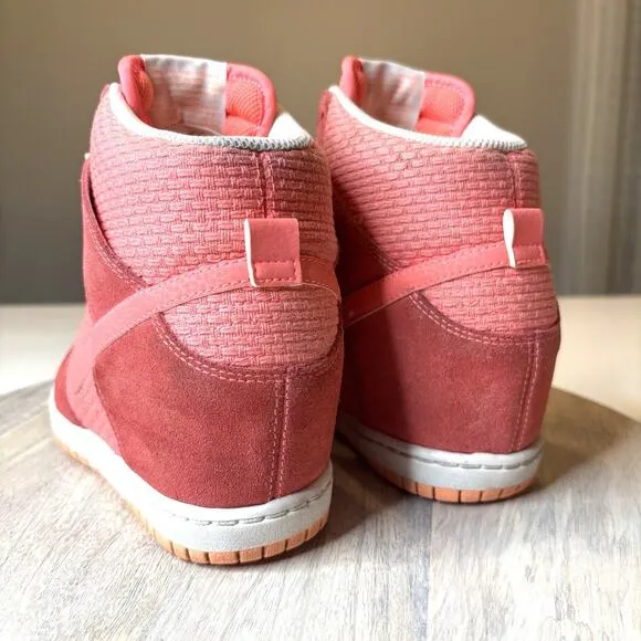 Nike Women’s Dunk Sky Hi Wedge Sneakers Lava Glow/Sunset 644877-602 US Size 8.5