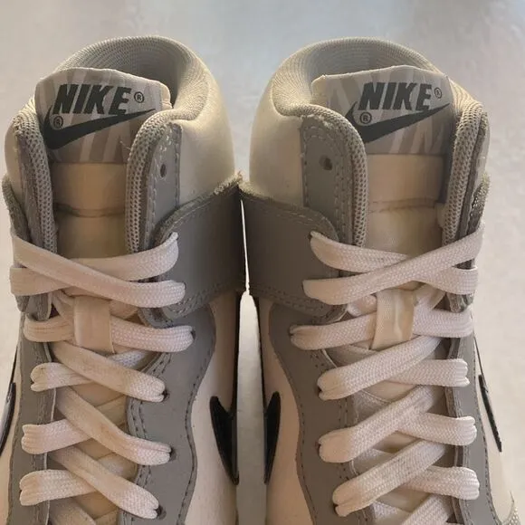 NIKE Women’s Dunk Sky High Hidden Wedge Gray White Leather Shoes # 528899-011  5