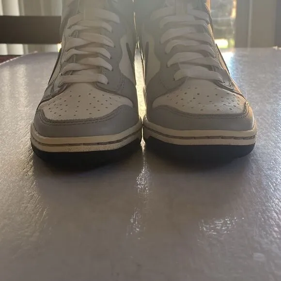 NIKE Women’s Dunk Sky High Hidden Wedge Gray White Leather Shoes # 528899-011  5