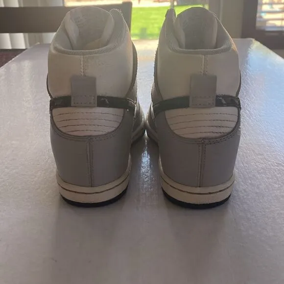 NIKE Women’s Dunk Sky High Hidden Wedge Gray White Leather Shoes # 528899-011  5