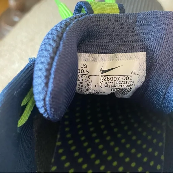 Nike Zoom Pegasus 40 Men’s Gray and Green Athletic Shoes Size 10.5