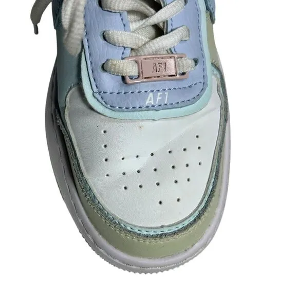Nike Air Force Ones Pastel Blue Green Pink Size 8.5 Sneakers 2019