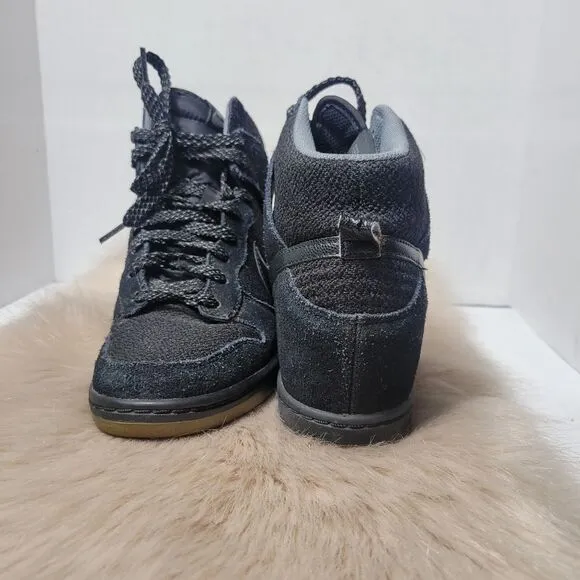 Nike Dunk Sky Hi Essential Hidden Wedge Black Women’s  644877-006 Sneaker Shoes