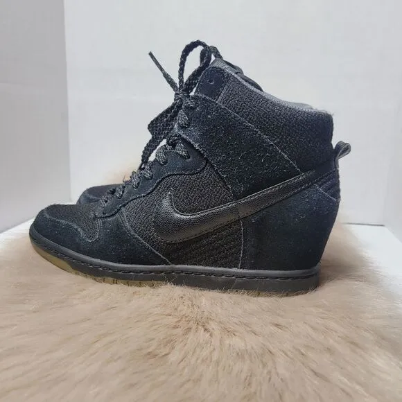 Nike Dunk Sky Hi Essential Hidden Wedge Black Women’s  644877-006 Sneaker Shoes