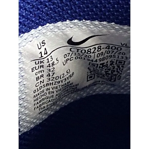 Nike Force Trout 7 MCS Baseball Cleats CT0828-400 Royal Blue White Sz 14