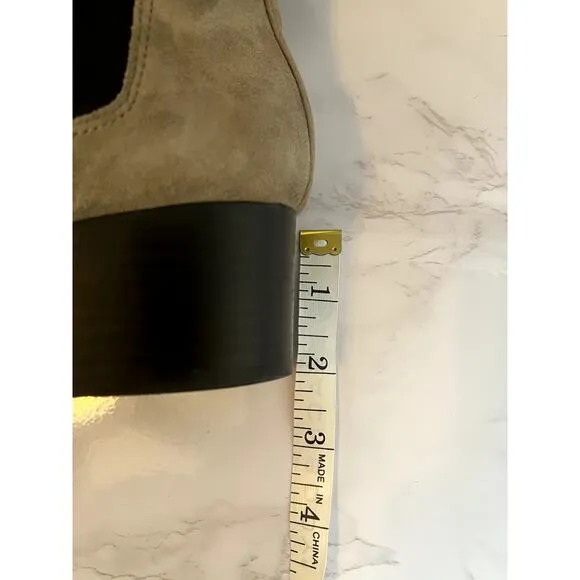 Nine West women's suede Chelsea boots in taupe, size 8