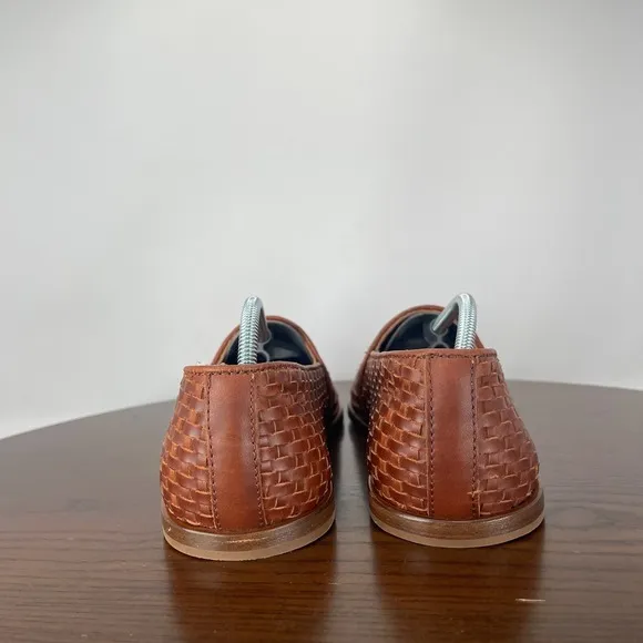 Nisolo Alejandro Loafer Shoes Men's 8 Brown Leather Woven Slip On Flat Casual
