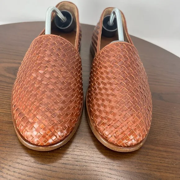Nisolo Alejandro Loafer Shoes Men's 8 Brown Leather Woven Slip On Flat Casual