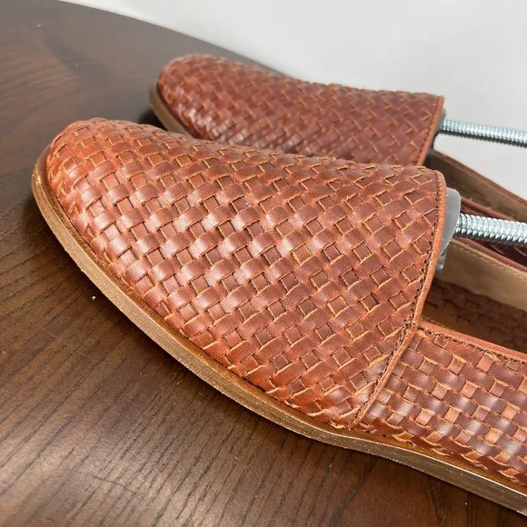 Nisolo Alejandro Loafer Shoes Men's 8 Brown Leather Woven Slip On Flat Casual