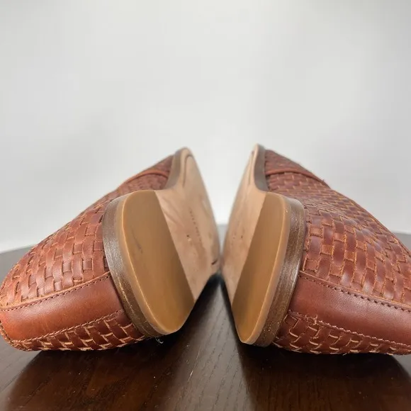 Nisolo Alejandro Loafer Shoes Men's 8 Brown Leather Woven Slip On Flat Casual