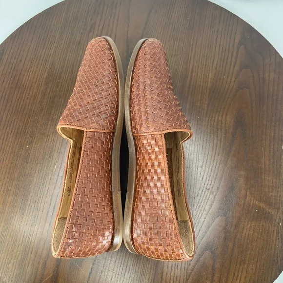 Nisolo Alejandro Loafer Shoes Men's 8 Brown Leather Woven Slip On Flat Casual