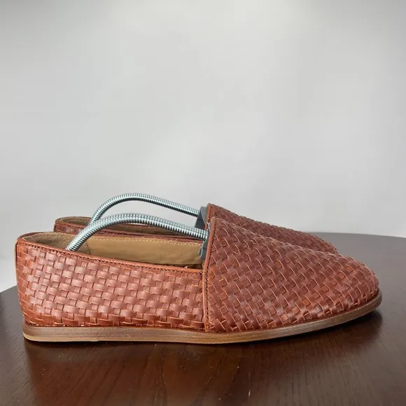 Nisolo Alejandro Loafer Shoes Men's 8 Brown Leather Woven Slip On Flat Casual