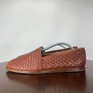 Nisolo Alejandro Loafer Shoes Men's 8 Brown Leather Woven Slip On Flat Casual