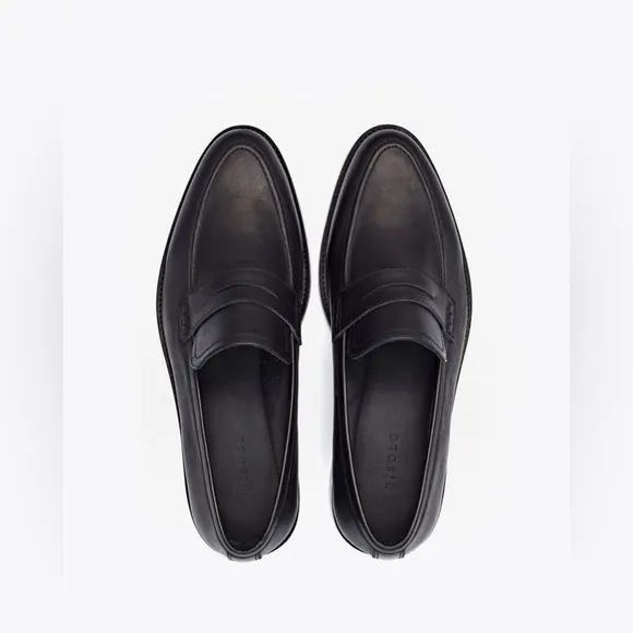 Nisolo Men’s Black Leather Chamberlain Penny Loafer Size 11