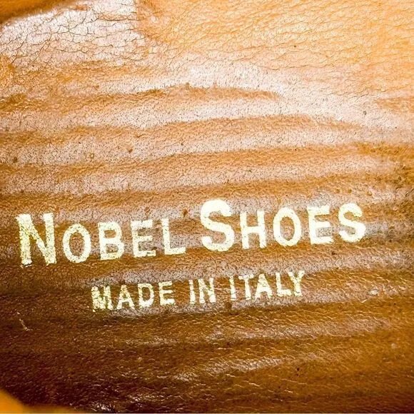 Nobel Shoes Made in Italy Black Leather Sneakers Casual Luxury Shoes Size 40.5EU
