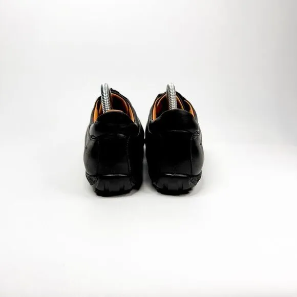 Nobel Shoes Made in Italy Black Leather Sneakers Casual Luxury Shoes Size 40.5EU
