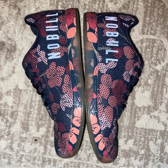 NOBULL Women's Floral Training Shoes - Navy and Pink Size 8.5 Athletic