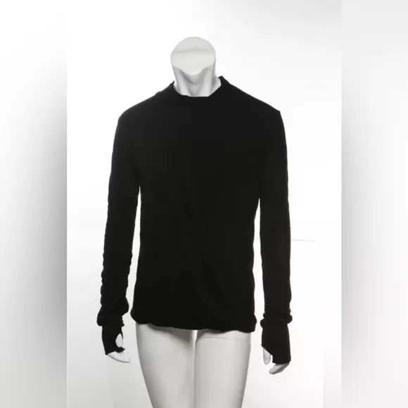 NUDE: MASAHIKO MARUYAMA Men Self-Lined Layer Black Sweater Knit Jersey Shirt 2 M