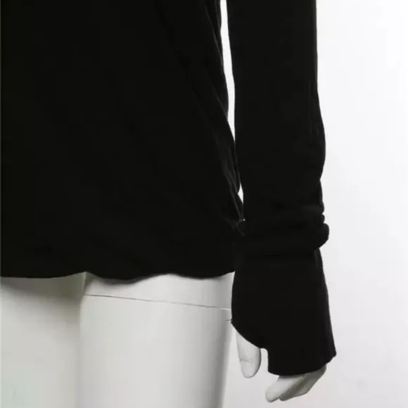 NUDE: MASAHIKO MARUYAMA Men Self-Lined Layer Black Sweater Knit Jersey Shirt 2 M