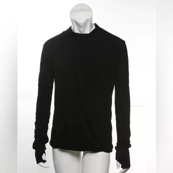 NUDE: MASAHIKO MARUYAMA Men Self-Lined Layer Black Sweater Knit Jersey Shirt 2 M