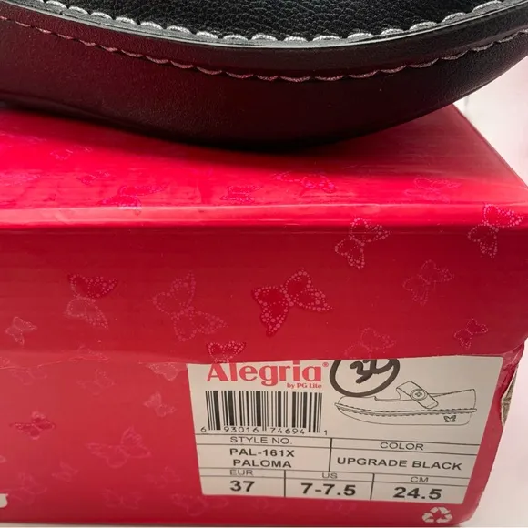 NWB Alegria Women's Paloma black size 37 US 7-7.5 Mary Jane style shoes 1840