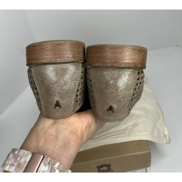 NWB Trask Leather Bronze Metallic Suede Ali Perf Casual Comfort Shoes US 10M