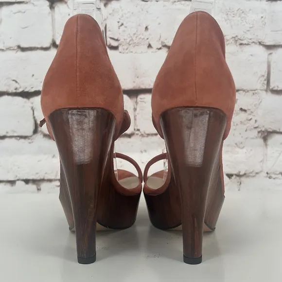 NWOB Pura Lopez Suede Wedge Platform Sandals, Size 8.5 (39 EU)