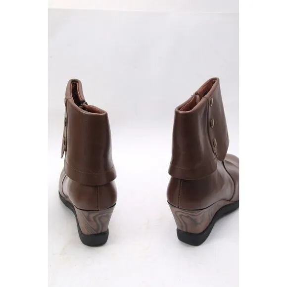 Nwob Sanita Bootie Ankle Boot Maddox Women's Shoes Brown Leather Sz 42 Us 11