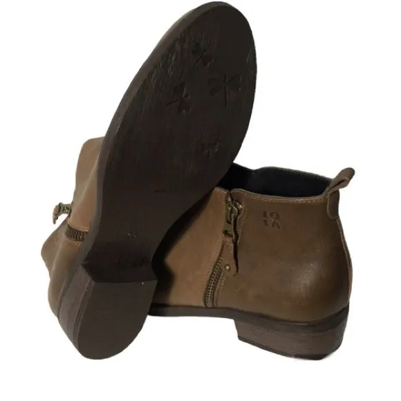 NWOT LOLLA Miller Amber Leather/ Lining Bootie Shoes 40