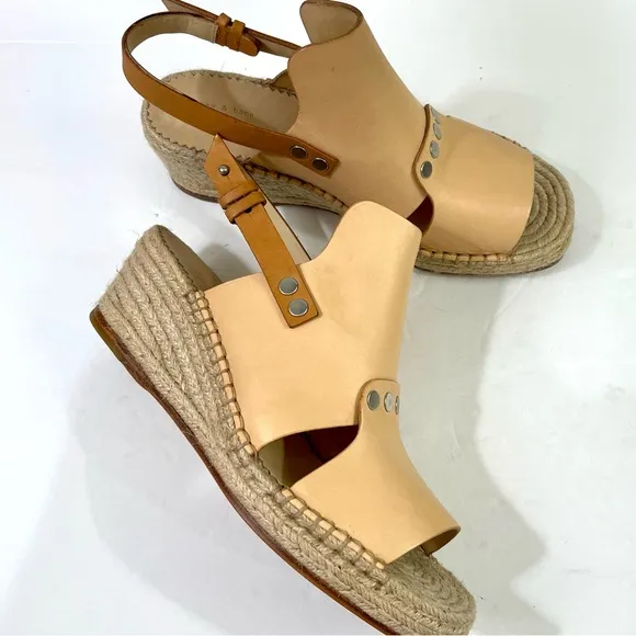 NWOT Rag &amp; Bone Sayre Tan Espadrille Wedge Shoes with Slingback
