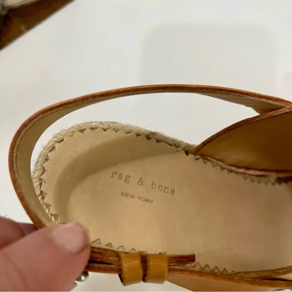 NWOT Rag &amp; Bone Sayre Tan Espadrille Wedge Shoes with Slingback